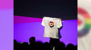 Canadian Pride T-shirt at Milano Olympics Pride House