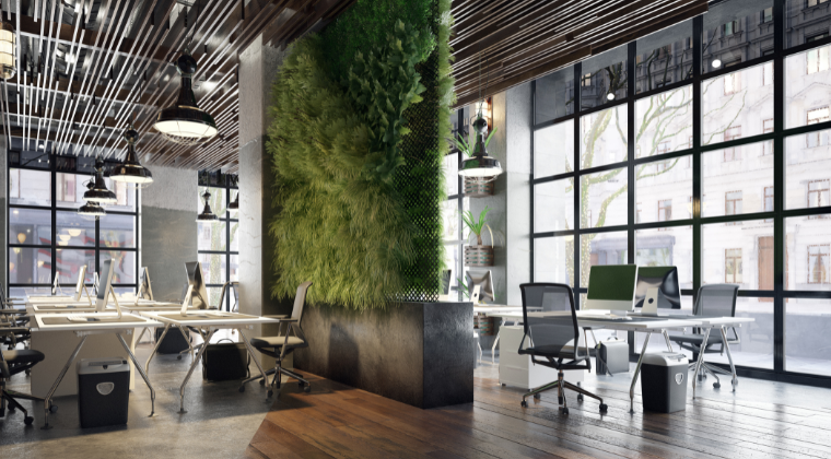 Modern office workspace designed to support employee well-being, collaboration, and a healthy workplace culture