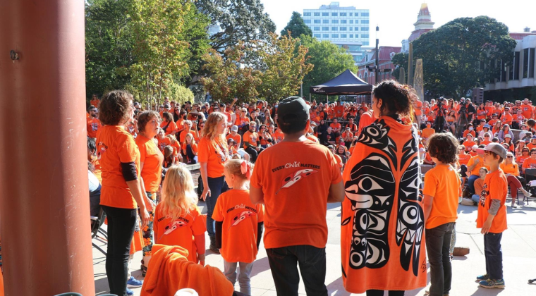 People participating in a National Day for Truth and Reconciliation event